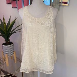 A New Day ivory and gold tank top